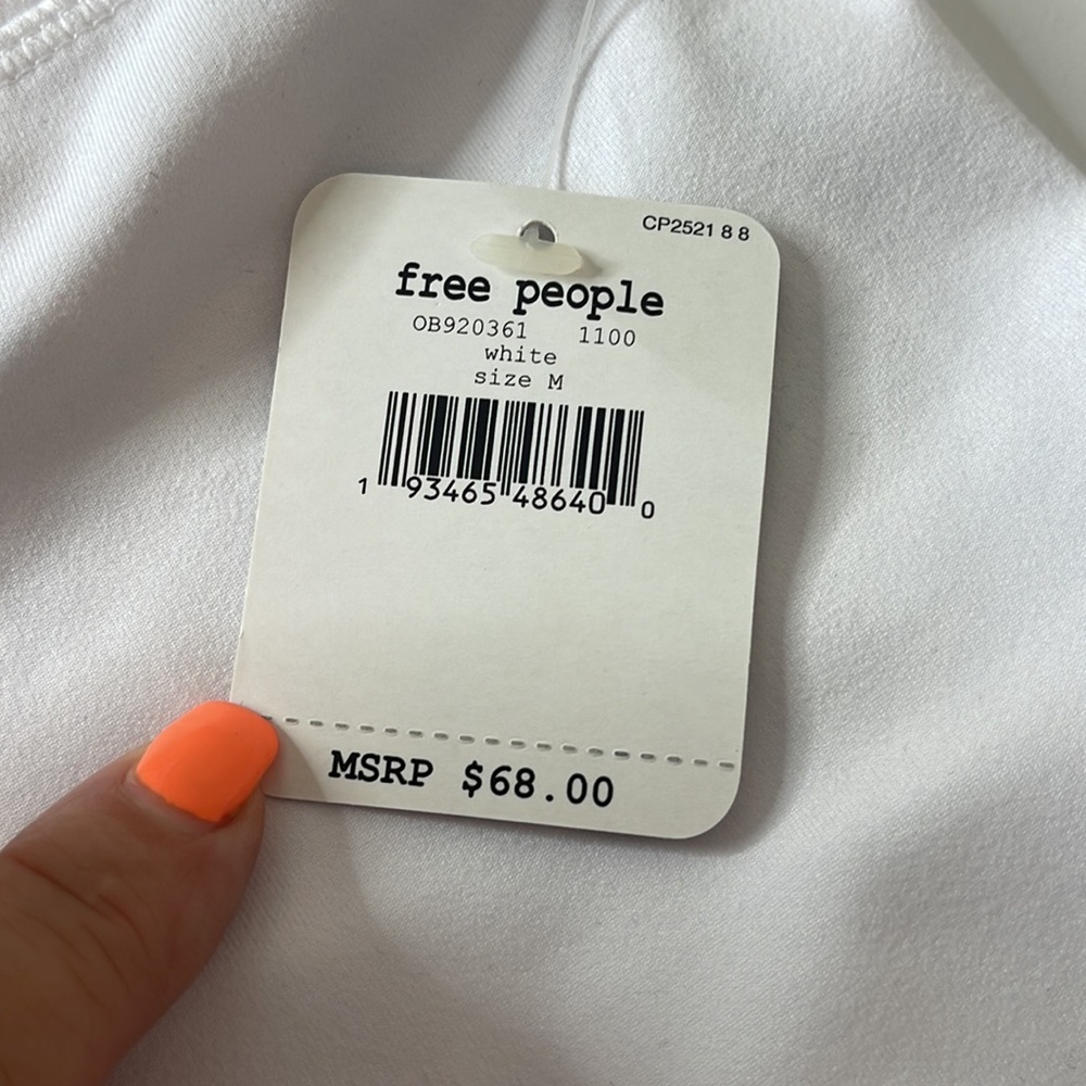 Free People Movement White Biker Baby Shorts Medium NWT - Picture 14 of 14